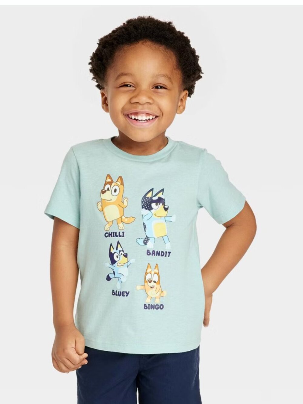 Bluey Toddler Kids Printed Short Sleeve T-Shirt - Blue 5T